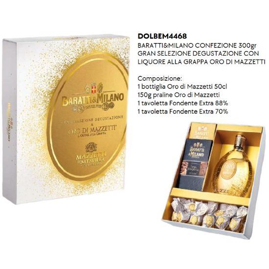 Immagine di BARATTI&MILANO CONFEZIONE 300gr GRAN SELEZIONE DEGUSTAZIONE CON LIQUORE ALLA GRAPPA ORO DI MAZZETTI - PR2025