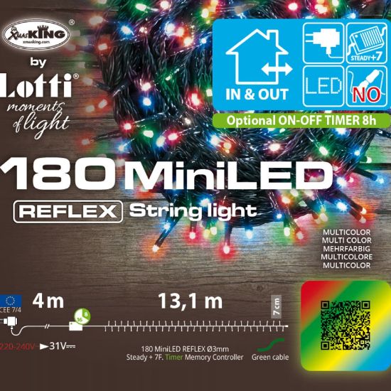Immagine di LUMINARIA LED 180L MULTI 13,1mt 8GIOCHI ESTERNO cavo verde