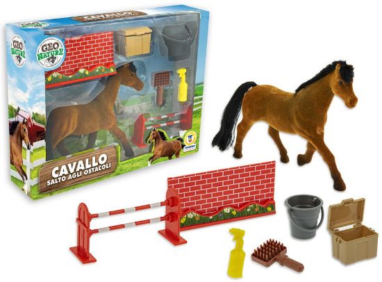 Immagine di GIOCHI GEO NATURE - CAVALLO FLOCCATO SALTO OSTACOLI