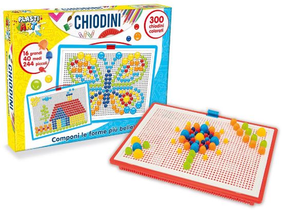 Immagine di GIOCHI PLASTIART - CHIODINI COLORATI 300 PZ PICCOLI E