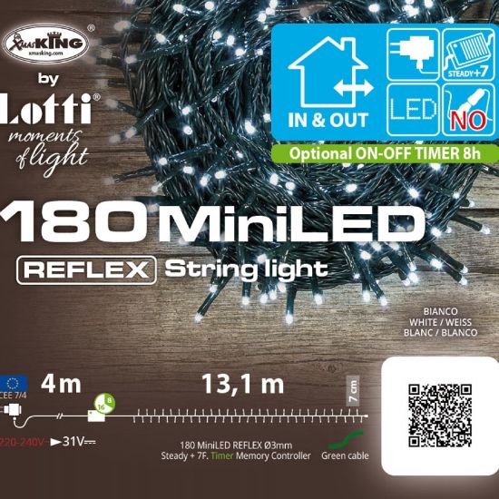 Immagine di LUMINARIA LED 180L 13,1mt8GIOCHI FREDDO ESTERNO cavo verde