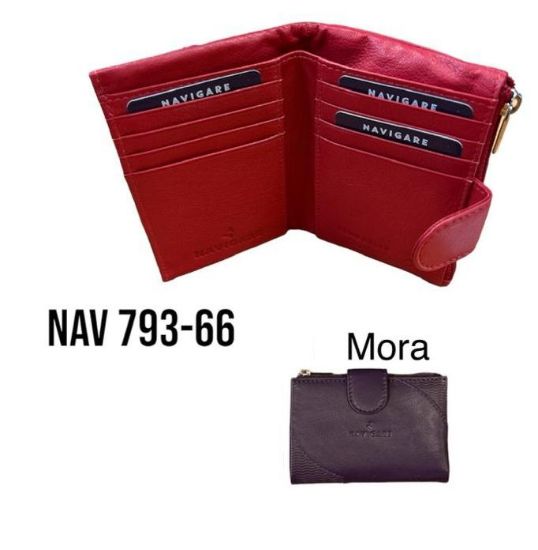 Immagine di PORTAFOGLIO DONNA NAVIGARE 793-66 MORA 1pz VERA PELLE