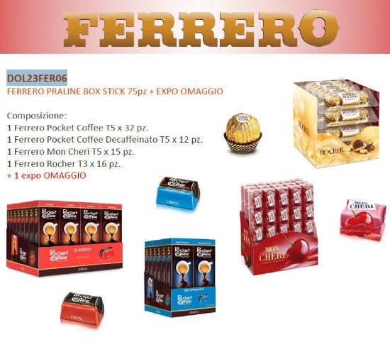 Immagine di FERRERO PRALINE BOX STICK 75pz composto da: