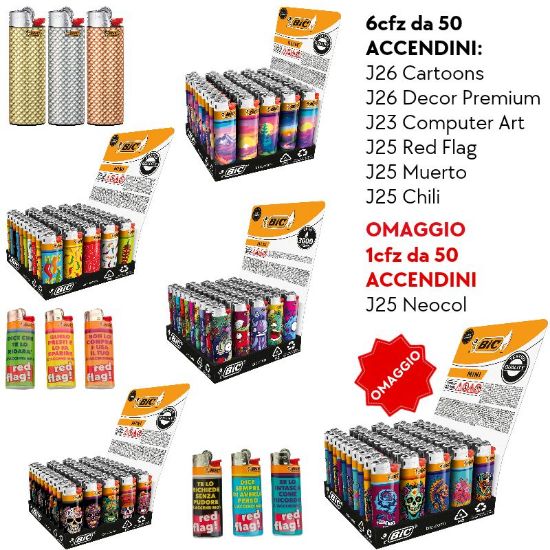 Immagine di ACCENDINO BIC BOX PROMO 6+1 OMAGGIO ASSORTITI composto da: