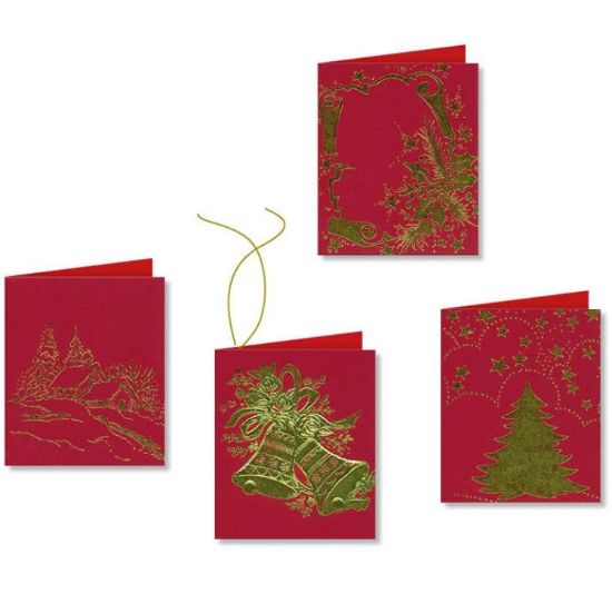 Immagine di BIGLIETTI NATALE CHIUDIPACCO 96pz 6x5cm ROSSO