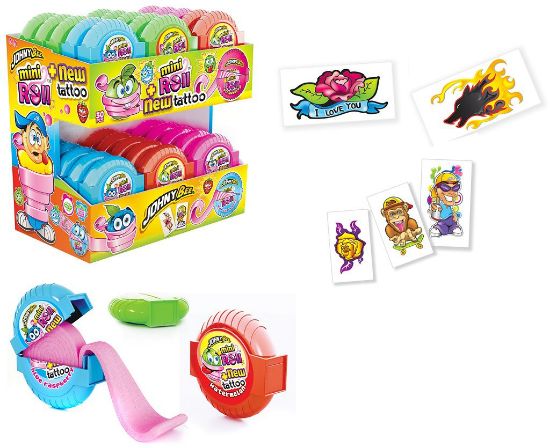 Picture of CARAMELLE TOYS JOY MINI ROLL TATTOO 30pz 18gr - JOYGUM