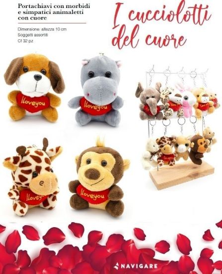 Immagine di PORTACHIAVI NAVIGARE 16pz 10cm CUCCIOLOTTI DEL CUORE