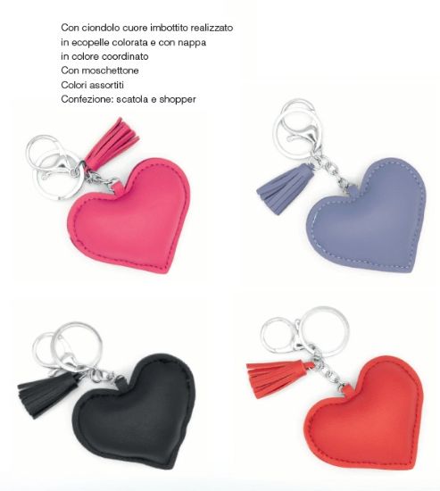 Immagine di PORTACHIAVI NAVIGARE 4pz CUORI + SCATOLA REGALO (promo senza shopper)