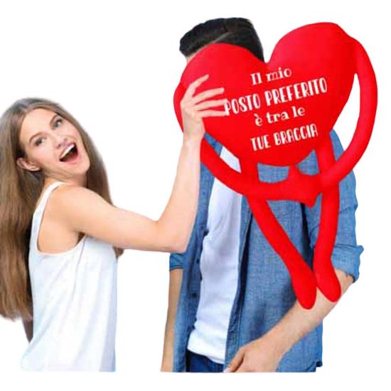 Picture of CUSCINO CUORE 45cm CON ABBRACCIO