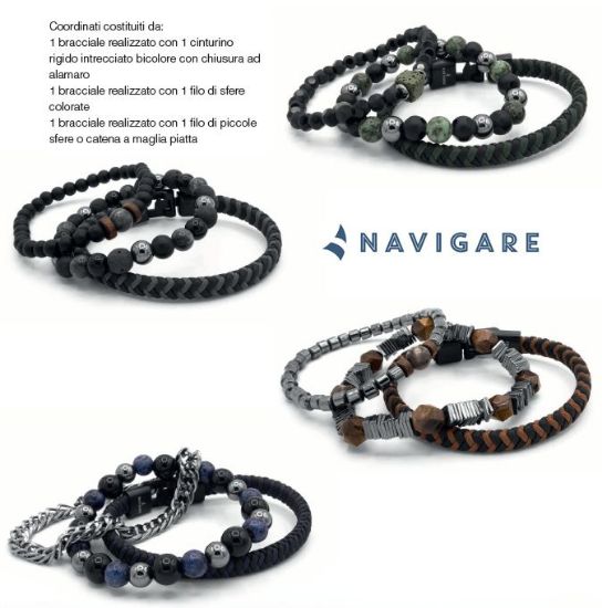 Immagine di BRACCIALE UOMO NAVIGARE 4pz + SCATOLA REGALO