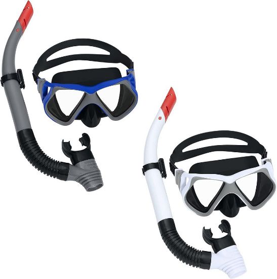 Immagine di NUOTO MASCHERA CON BOCCAGLIO ADULTO 1pz LENTI VETRO TEMPERAT0 UV ANTIGRAFFIO