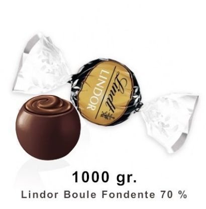 Immagine di LINDT BOULES LINDOR 1000gr EXTRA FOND.70% SACCO C.A. 80pz NERO/ORO