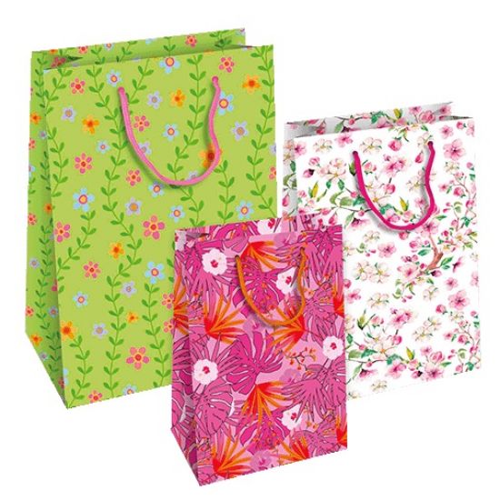 Immagine di SACCHETTI SHOPPER DECOR 18x11x23cm 10pz FIORI
