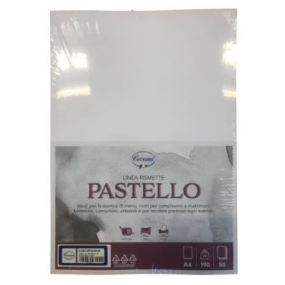 Immagine di CARTA A4 CARTONCINO rismette 50fg 190gr ARCOBALENO BIANCO