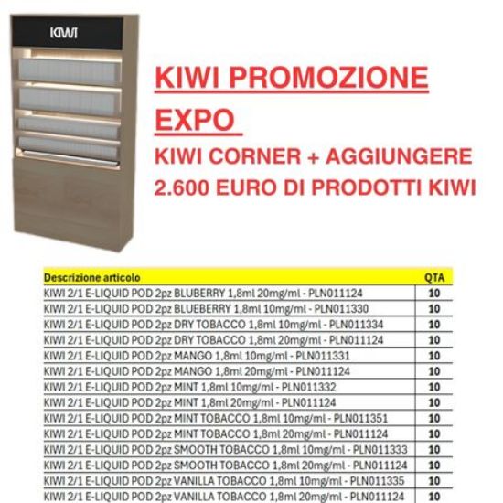 Immagine di KIWI PROMOZIONE EXPO KIWI CORNER + AGGIUNGERE 2.600euro DI PRODOTTO KIWI