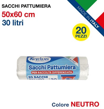 Picture of SACCHETTI IMMONDIZIA 20pz 30lt PATTUMIERA BIANCHI