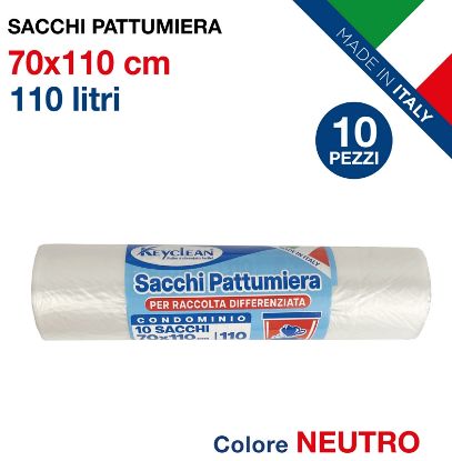 Picture of SACCHETTI IMMONDIZIA 10pz 70x110 110lt PATTUMIERA DIFFERENZIATA