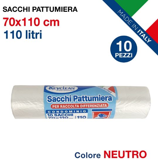 Picture of SACCHETTI IMMONDIZIA 10pz 70x110 110lt PATTUMIERA DIFFERENZIATA