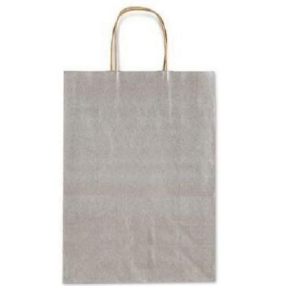 Picture of SACCHETTI SHOPPER TU ARGENTO 16x8x21cm 25pz CON MANICO CORDA