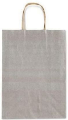 Immagine di SACCHETTI SHOPPER TU ARGENTO 16x8x21cm 25pz CON MANICO CORDA