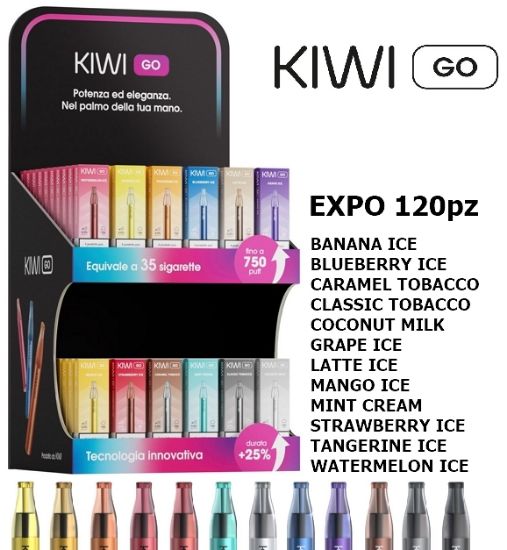 Immagine di KIWI GO OFFERTA ESPOSITORE 120pz 20mg/ml + EXPO DA BANCO