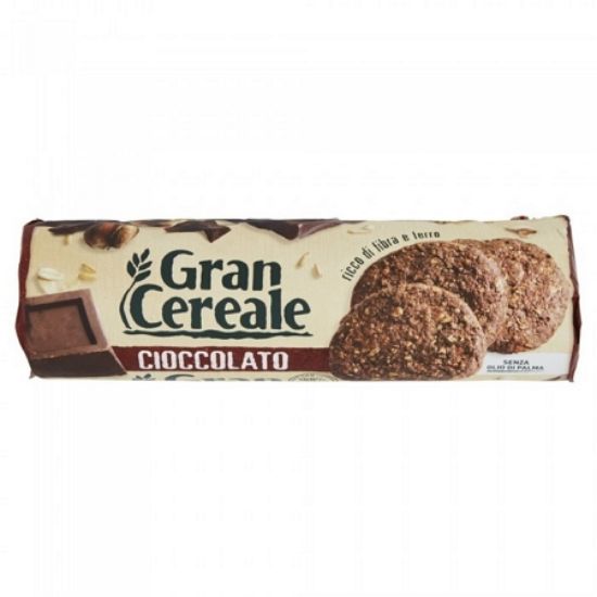Immagine di BISCOTTI GRANCEREALE TUBO 250g 18pz CIOCCOLATO