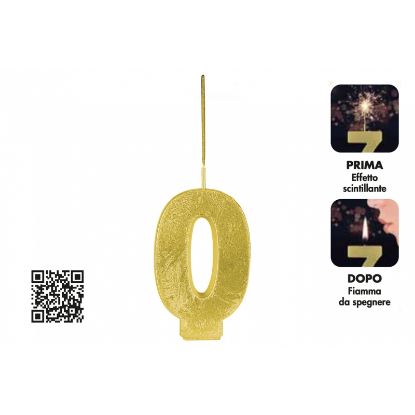 Immagine di CANDELA COMPLEANNO MAGIC 1pz N.0 68mm - BORGONOVO