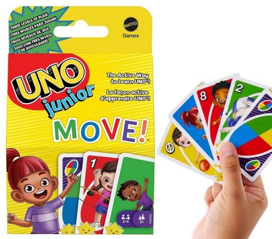 Immagine di CARTE DA GIOCO UNO JUNIOR ACTION PLAY MATTEL IN BLISTER 1pz