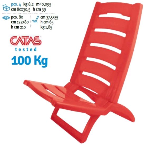 Immagine di SPIAGGINA SEDIA SPIAGGIA PCV 1pz ROSSA CORALLO Dim.37,5x55x65cm
