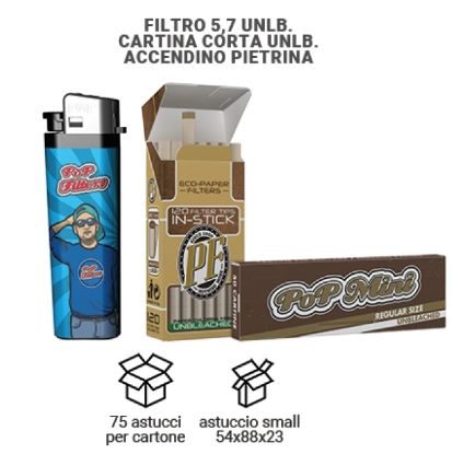 Immagine di ASTUCCIO POP FILTERS 75pz FILTRI + CARTINA + ACCENDINO (Acc.45,90) - PROV-D01435035