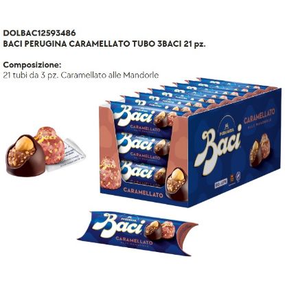Immagine di BACI PERUGINA CARAMELLATO TUBO 3baci 21pz - PR2025