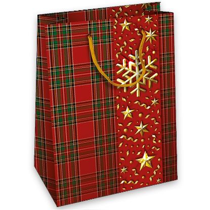Immagine di SACCHETTI SHOPPER METAL 18x11x23cm 10pz RED CHRISTMAS