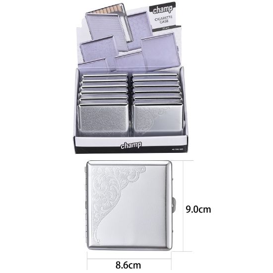 Immagine di PORTASIGARETTE EXPO 12pz CHAMP METAL CROMO - 20sigarette