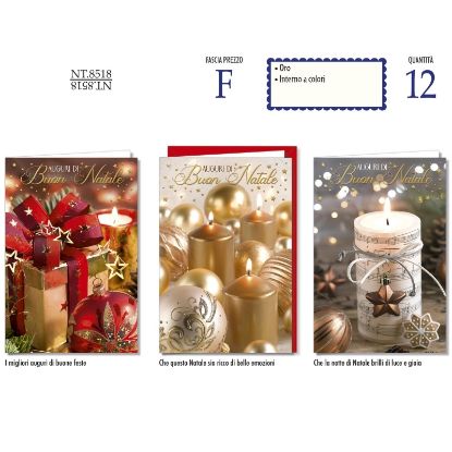 Picture of BIGLIETTI CROMO NATALE 12pz FOTOGRAFICO