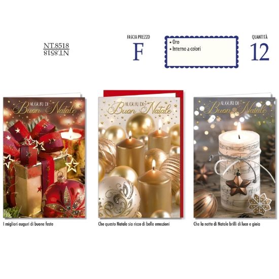 Picture of BIGLIETTI CROMO NATALE 12pz FOTOGRAFICO