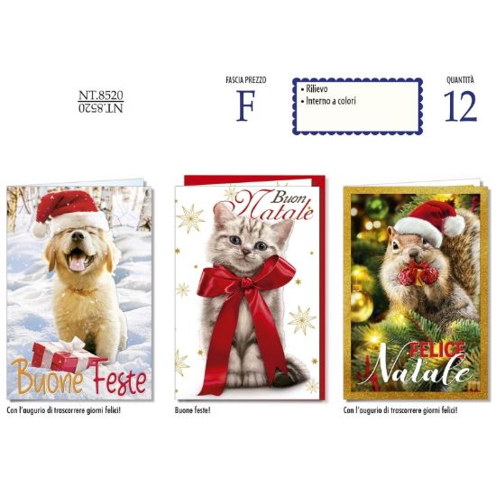 Immagine di BIGLIETTI CROMO NATALE 12pz