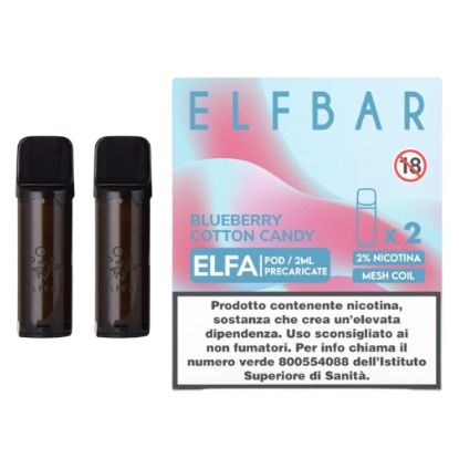 Immagine di ELFBAR ELFA RIC. POD 1x2pz 20mg/ml BLUEBERRY COTTON CANDY - PLN010813