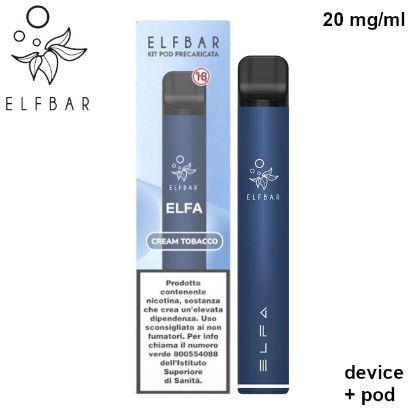 Immagine di ELFBAR ELFA DEVICE+POD 1pz 20mg/ml CREAM TOBACCO - PLN010835