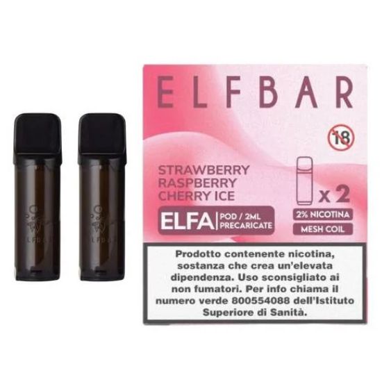 Picture of ELFBAR ELFA RIC. POD 1x2pz 20mg/ml STRAWBERRY RASPBERRY CHERRY ICE - PLN011414