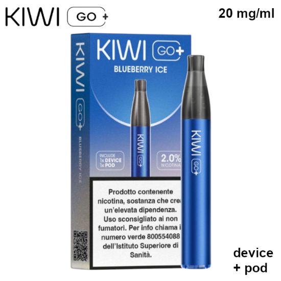 Picture of KIWI GO PLUS STARTER KIT + POD 1pz BLUEBERRY ICE 2ml 20mg/ml - PLN012768