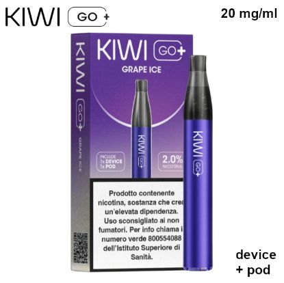 Immagine di KIWI GO PLUS STARTER KIT + POD 1pz GRAPE ICE 2ml 20mg/ml - PLN012772