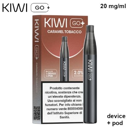 Immagine di KIWI GO PLUS STARTER KIT + POD 1pz CARAMEL TOBACCO 2ml 20mg/ml - PLN012773