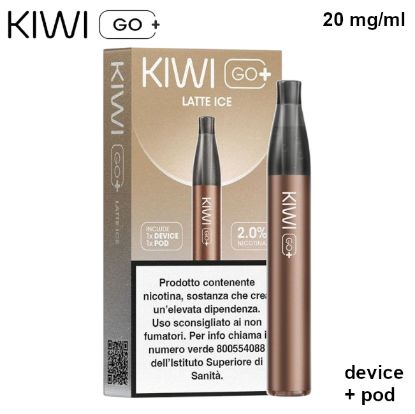 Immagine di KIWI GO PLUS STARTER KIT + POD 1pz LATTE ICE 2ml 20mg/ml - PLN012775