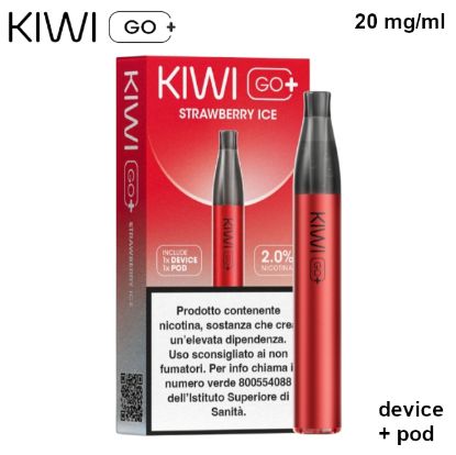 Immagine di KIWI GO PLUS STARTER KIT + POD 1pz STRAWBERRY ICE 2ml 20mg/ml - PLN012777