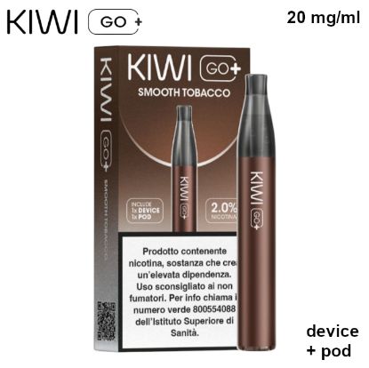 Immagine di KIWI GO PLUS STARTER KIT + POD 1pz SMOOTH TOBACCO 2ml 20mg/ml - PLN012779