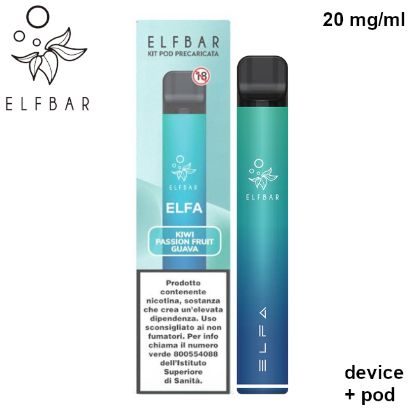 Immagine di ELFBAR ELFA DEVICE+POD 1pz 20mg/ml KIWI PASSION FRUIT GUAVA - PLN010816