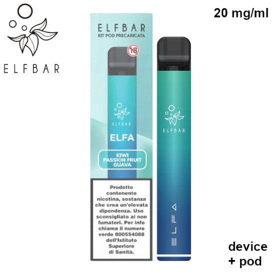 Picture of ELFBAR ELFA DEVICE+POD 1pz 20mg/ml KIWI PASSION FRUIT GUAVA - PLN010816