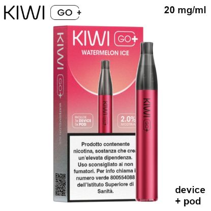 Immagine di KIWI GO PLUS STARTER KIT + POD 1pz WATERMELON ICE 2ml 20mg/ml - PLN012770
