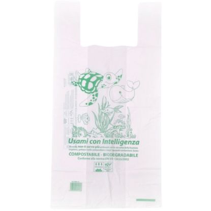 Picture of SACCHETTI SHOPPER A 30x60cm 500pz 14gr BIOCOMPOSTABILI BIANCHI