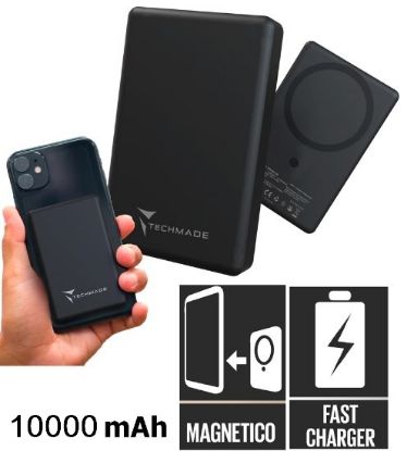 Immagine di BATTERIA ESTERNA POWERBANK 10000mAh WIRELESS MAGNETICO